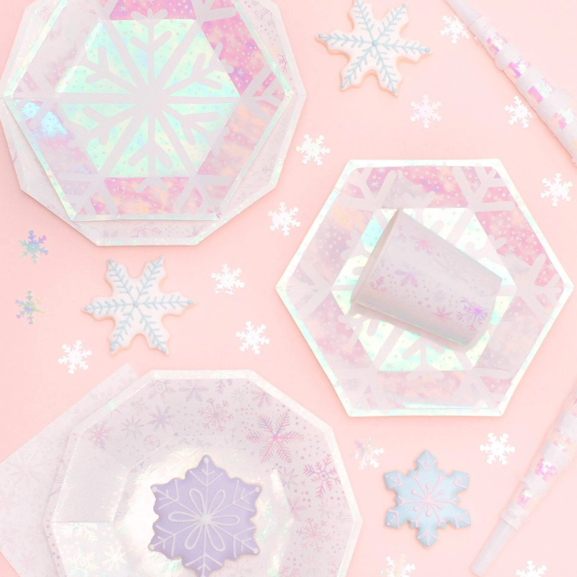 Frosted Iridescent Snowflake Lunch Napkins 16ct