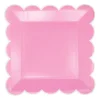 Fuchsia Scalloped Square Lunch Plates 8ct