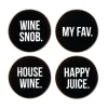 Fun Worded Black Wine Bottle Stoppers 4ct