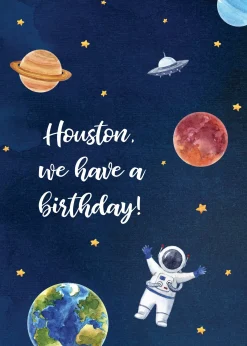 Galaxy Space Birthday Party Invitation