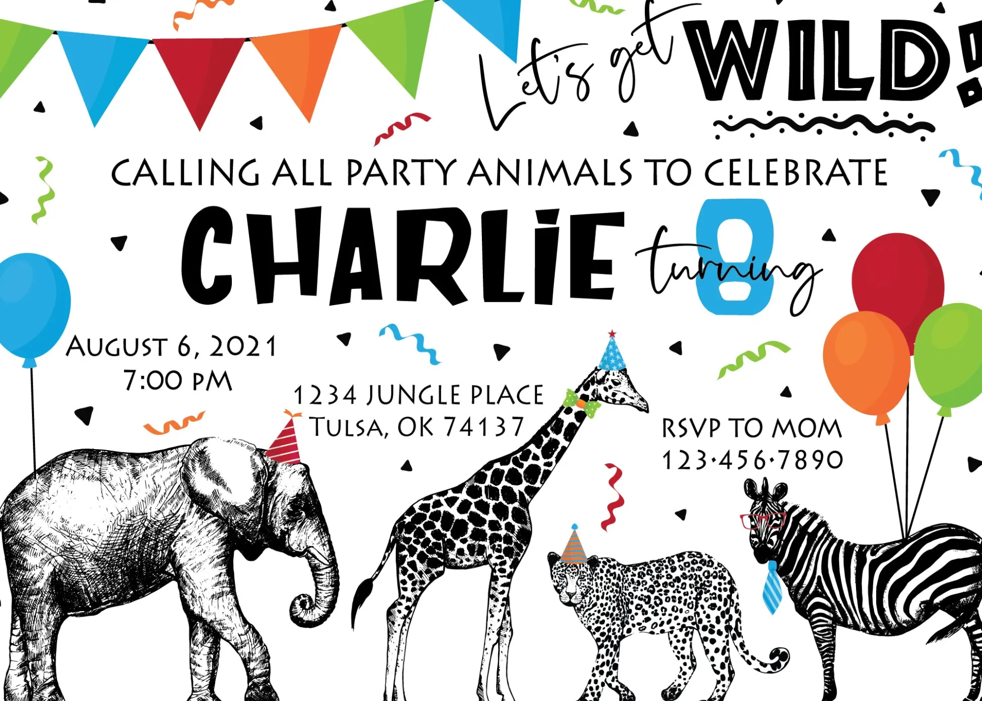 Get Wild Safari Birthday Invitation