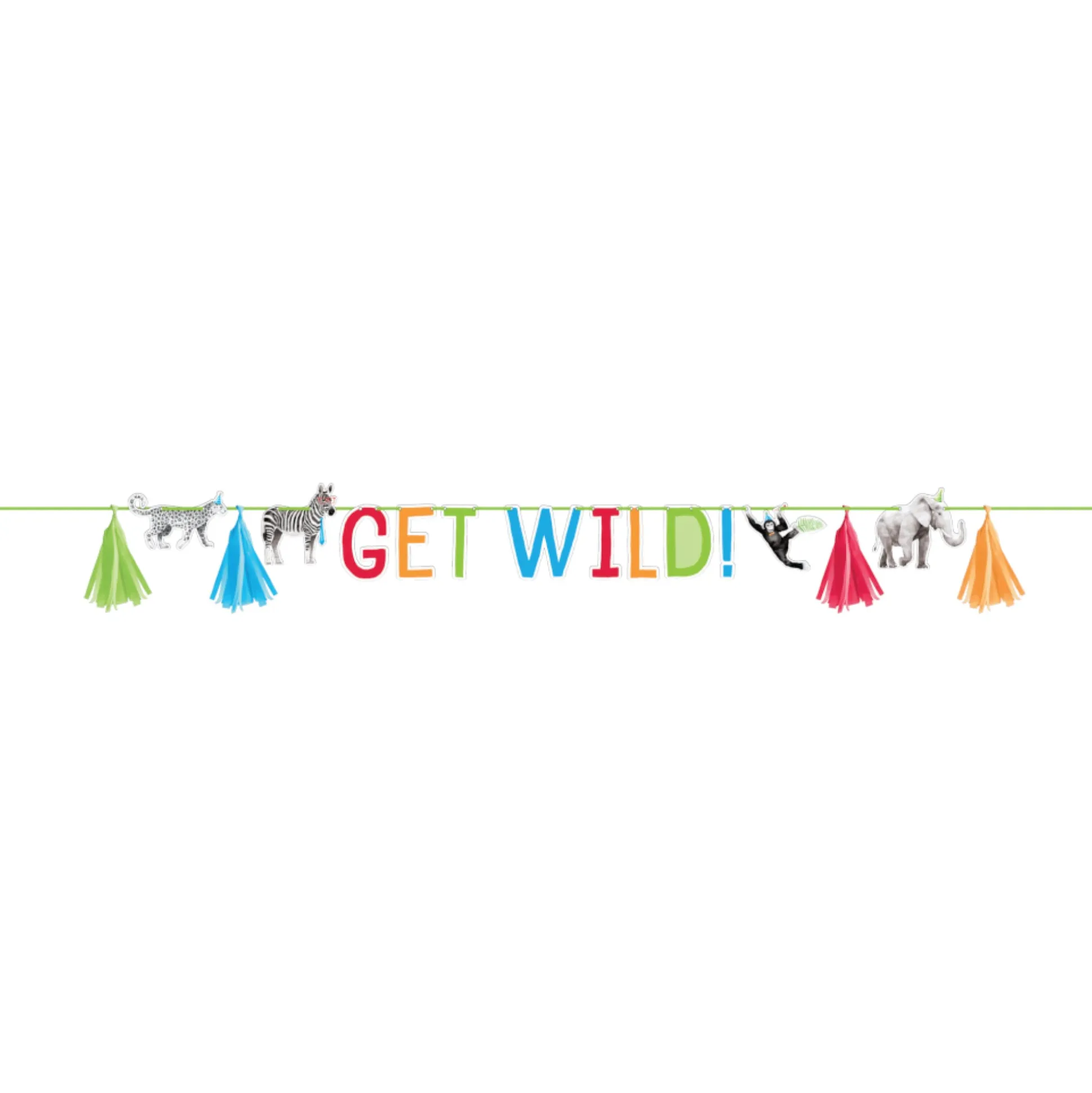 Get Wild Safari Tassel Banner 8ft