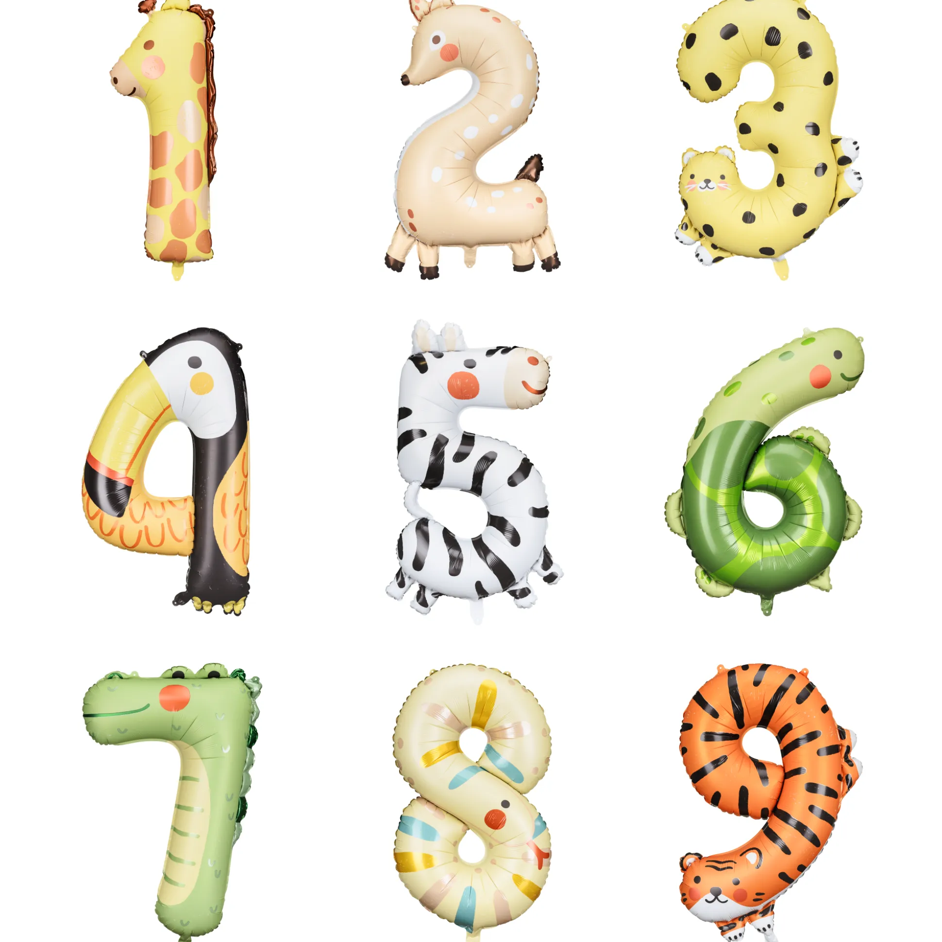 Giant Animals Number Balloon 1-9