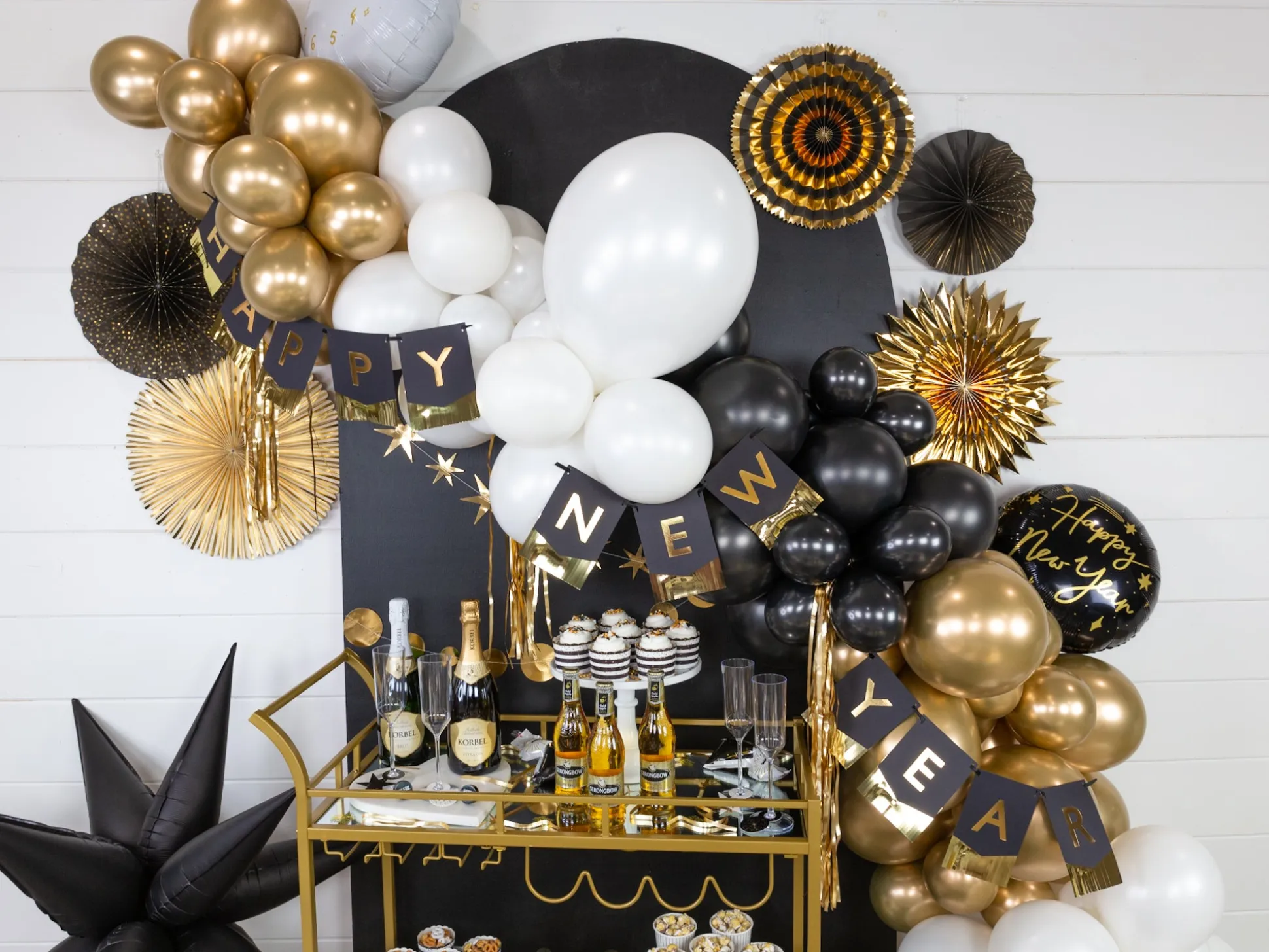Giant Black Starburst Balloon 37in