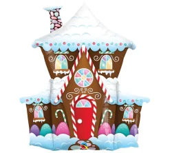 Giant Gingerbread House Foil Balloon 37in