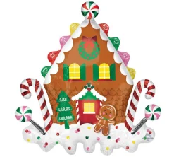 Gingerbread House Foil Balloon 30in