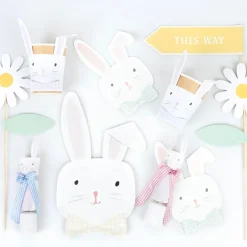 Gingham Easter Bunny Dessert Napkins 16ct