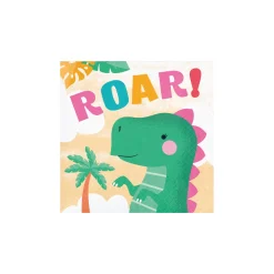 Girl Dinosaur Party Dessert Napkins 16ct