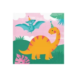 Girl Dinosaur Party Lunch Napkins 16ct