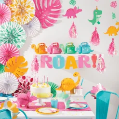 Girl Roar Dinosaur Banner