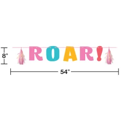 Girl Roar Dinosaur Banner