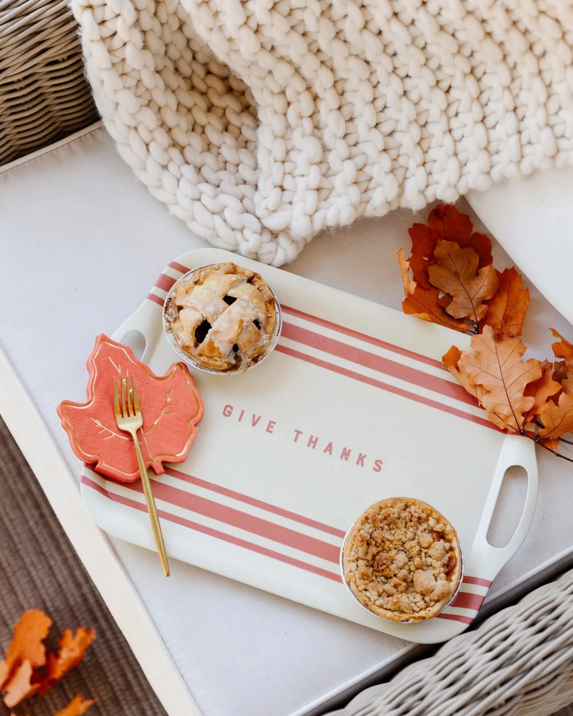 Give Thanks Fall Bamboo Serving Tray