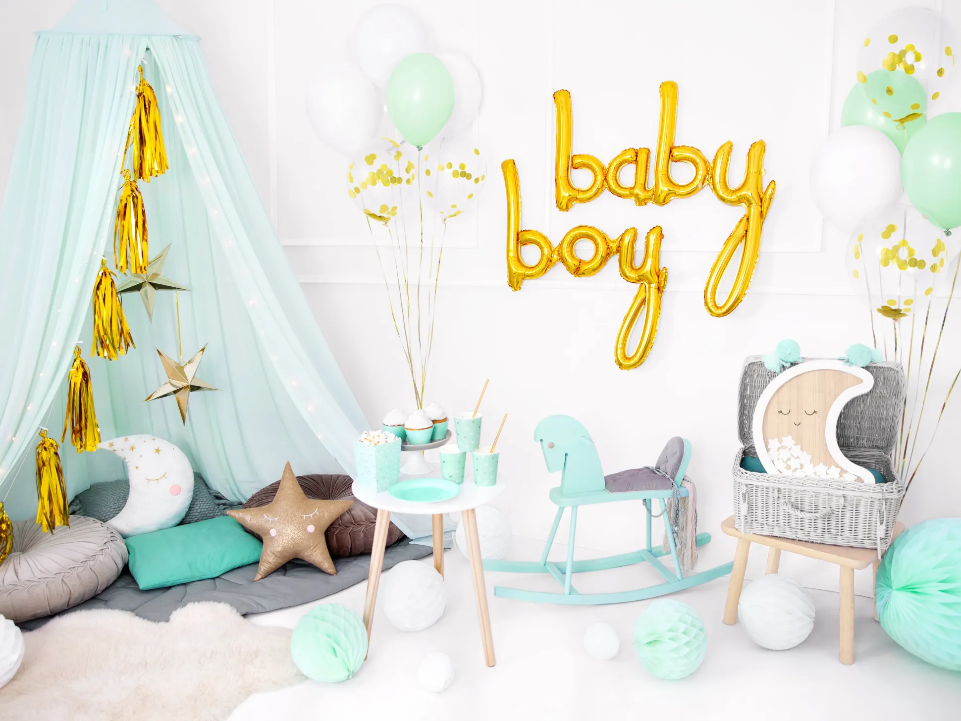 Gold Baby Letter Balloon Banner