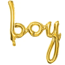 Gold Boy Letter Balloon Banner 25in