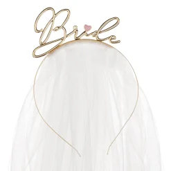 Gold Bride Veil Headband