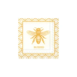 Gold Buzzed Bee Dessert Napkins 20ct