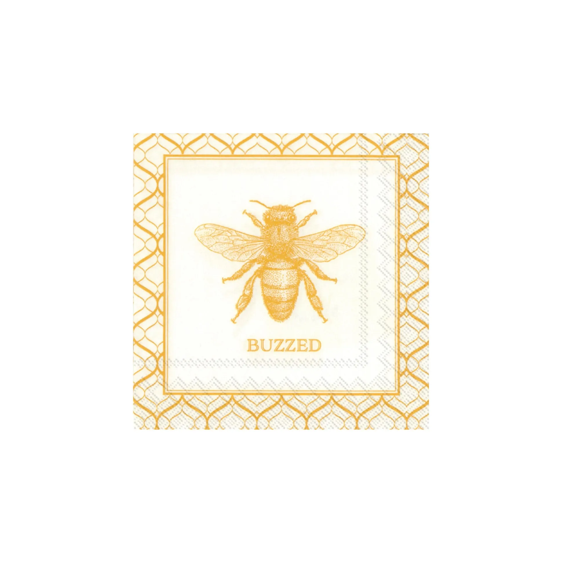 Gold Buzzed Bee Dessert Napkins 20ct