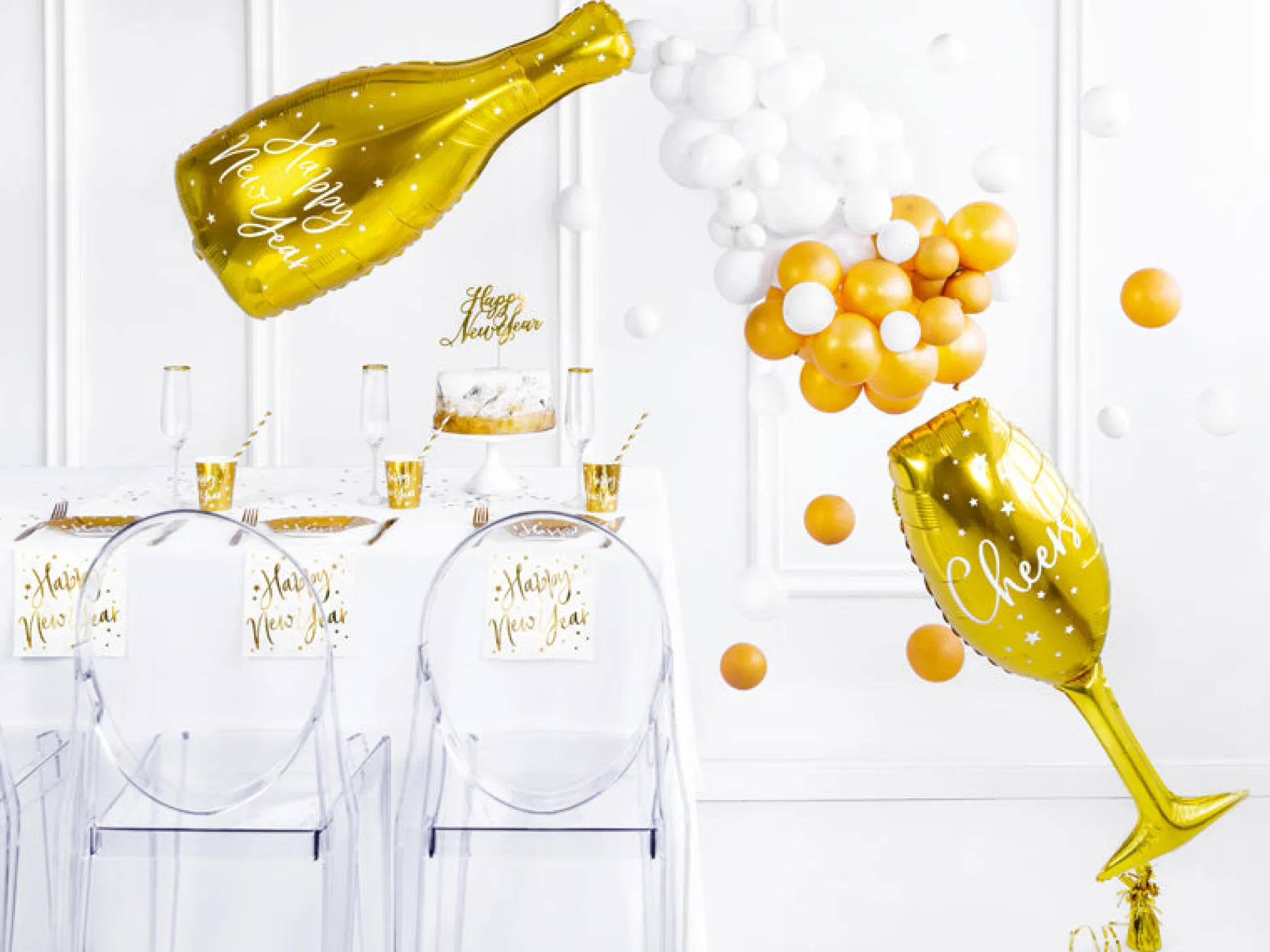 Gold Cheers Champagne Glass Balloon 28in