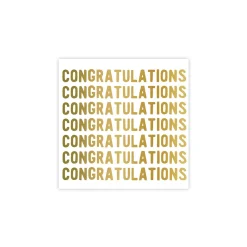 Gold Congratulations Dessert Napkins 20ct