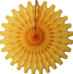 Golden Yellow Tissue Paper Fan 18in
