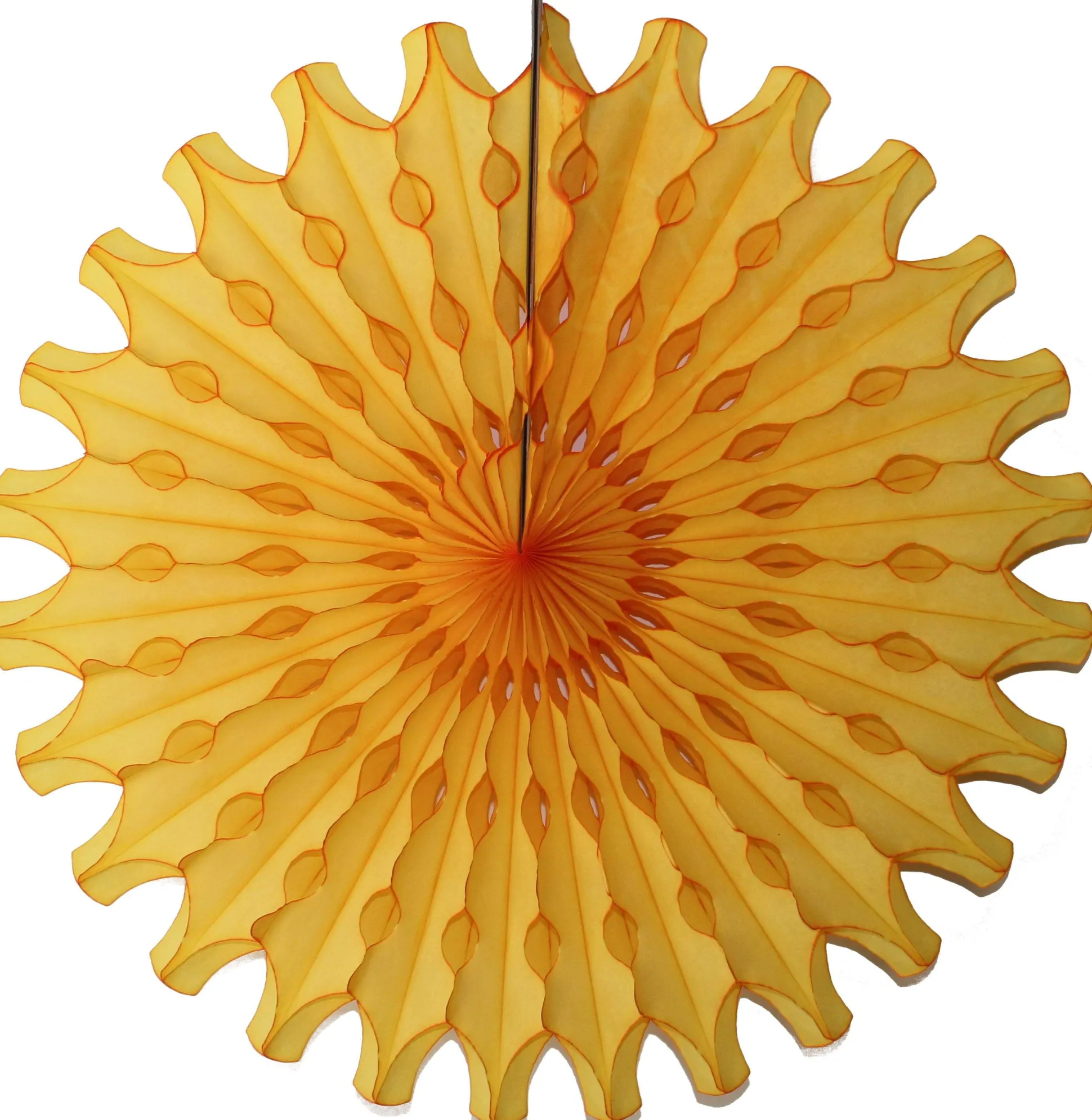 Golden Yellow Tissue Paper Fan 18in