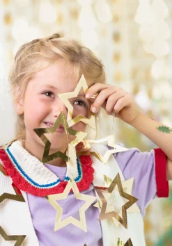 Gold Foil Stars Garland 10ft