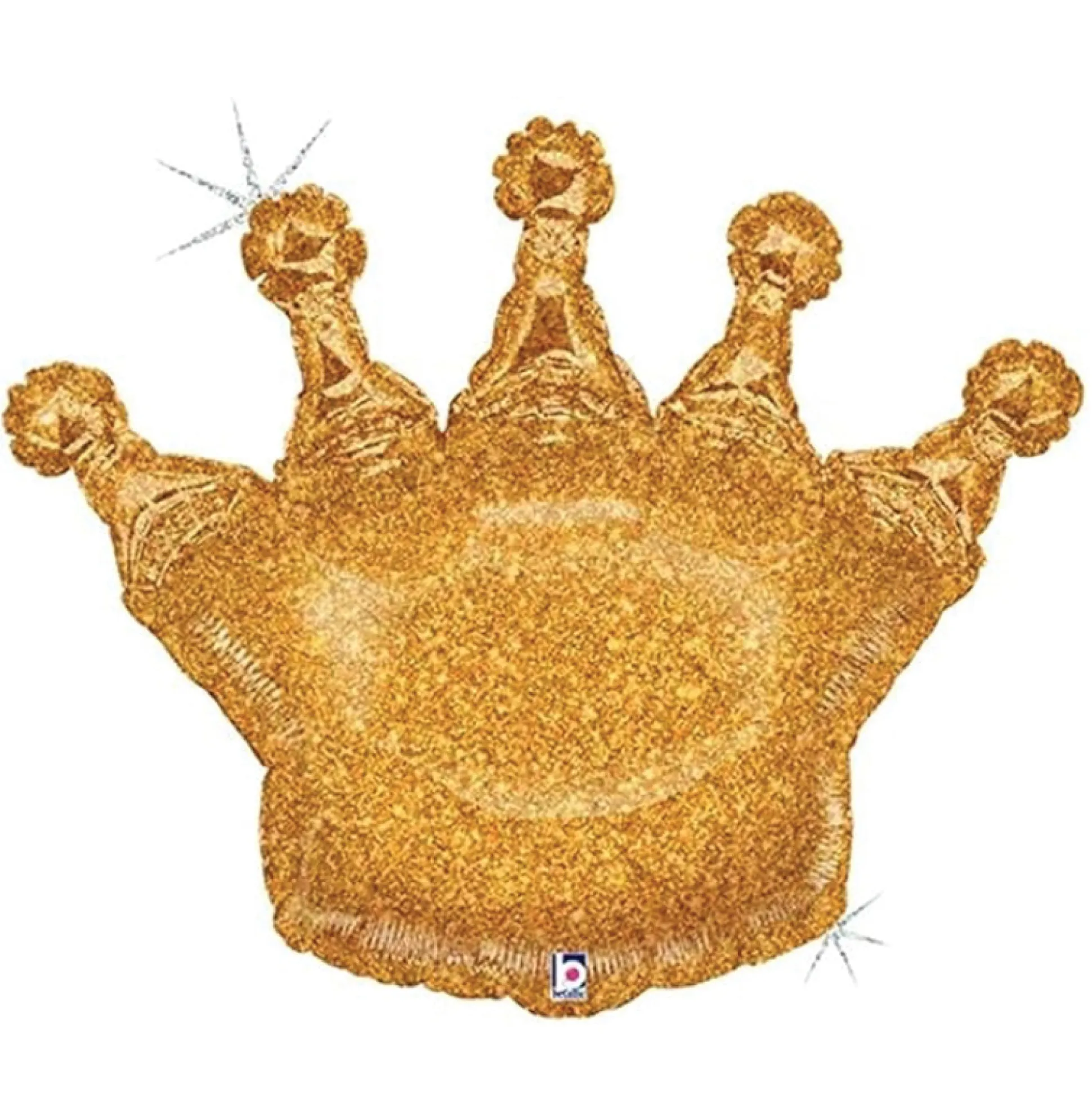 Gold Glitter Crown Balloon 30in