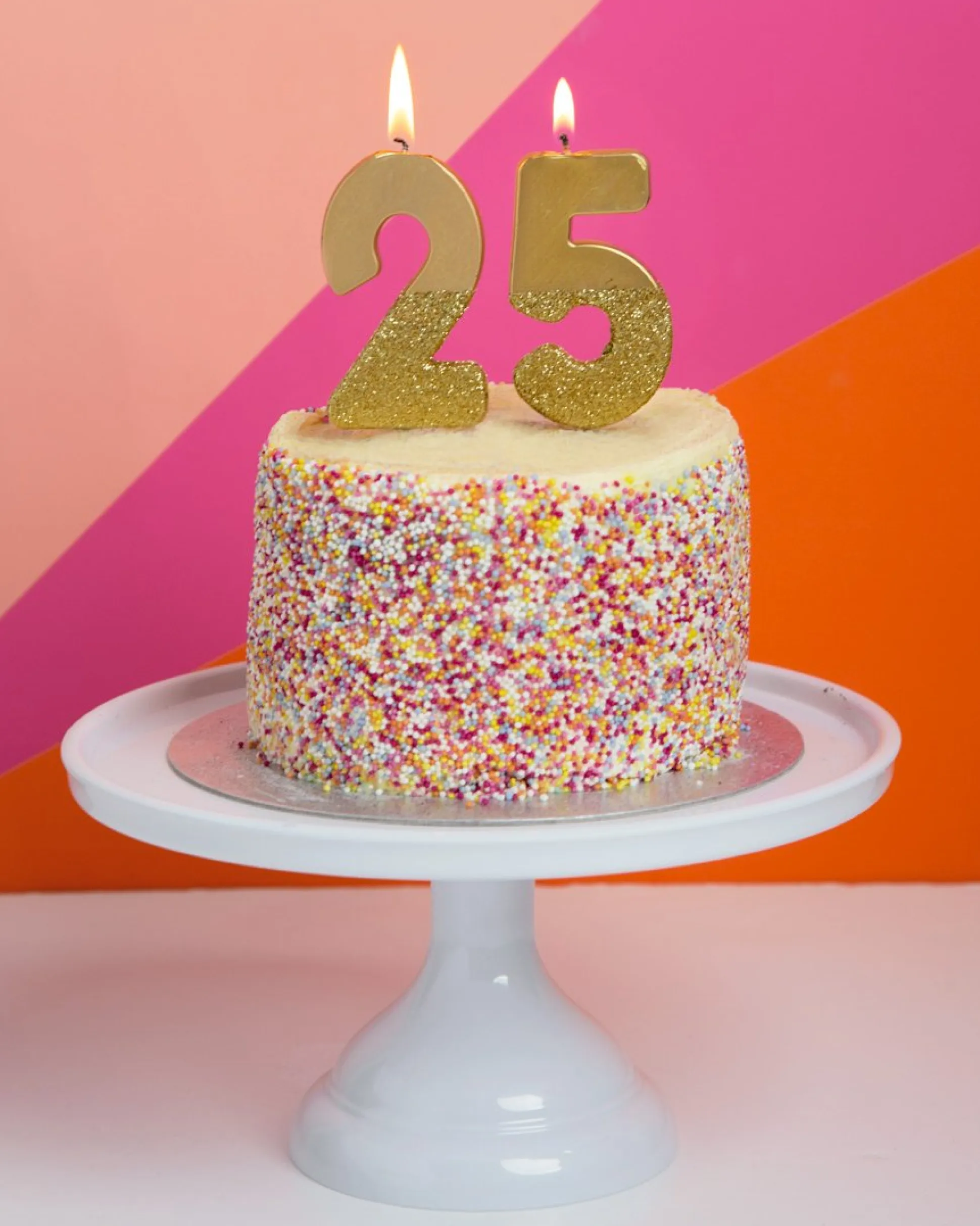 Gold Glitter Dipped Number Birthday Candle