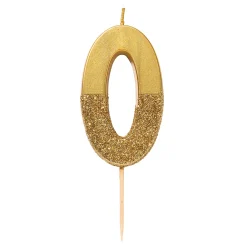 Gold Glitter Dipped Number Birthday Candle