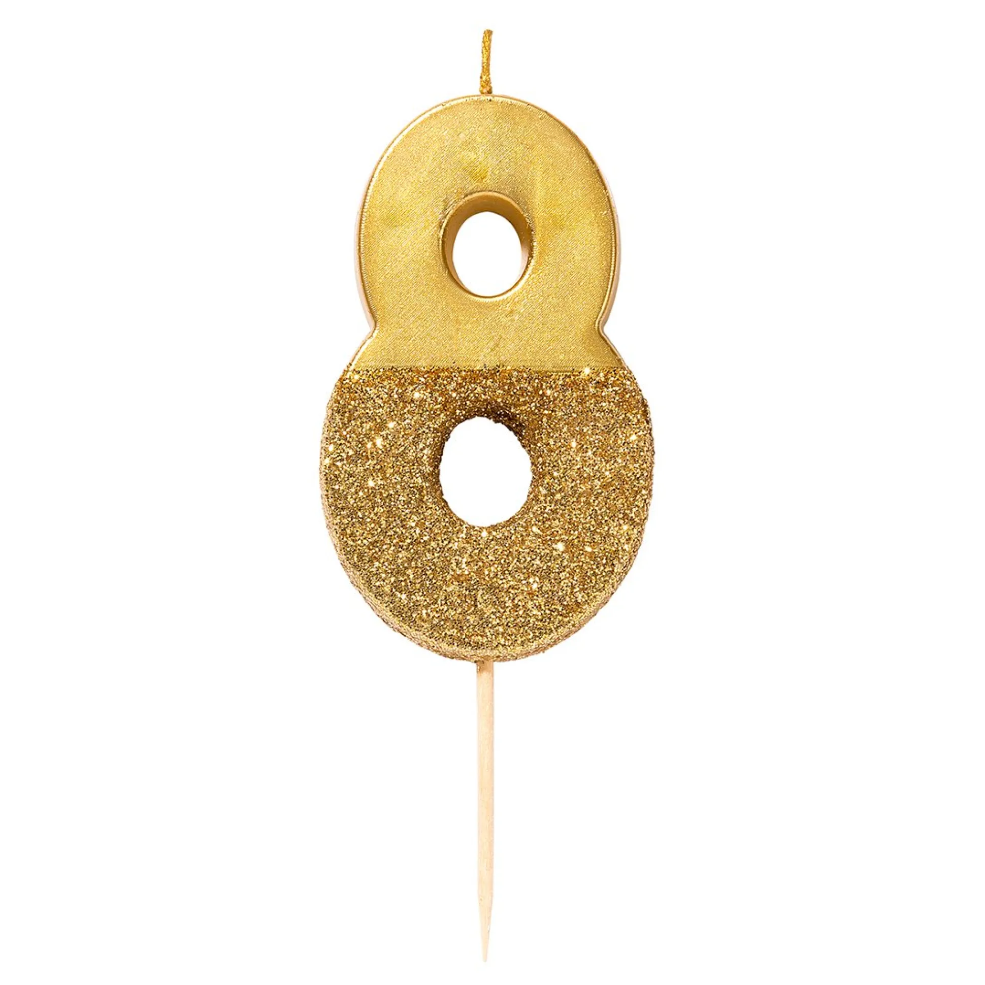 Gold Glitter Dipped Number Birthday Candle