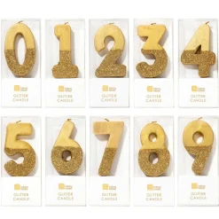 Gold Glitter Dipped Number Birthday Candle