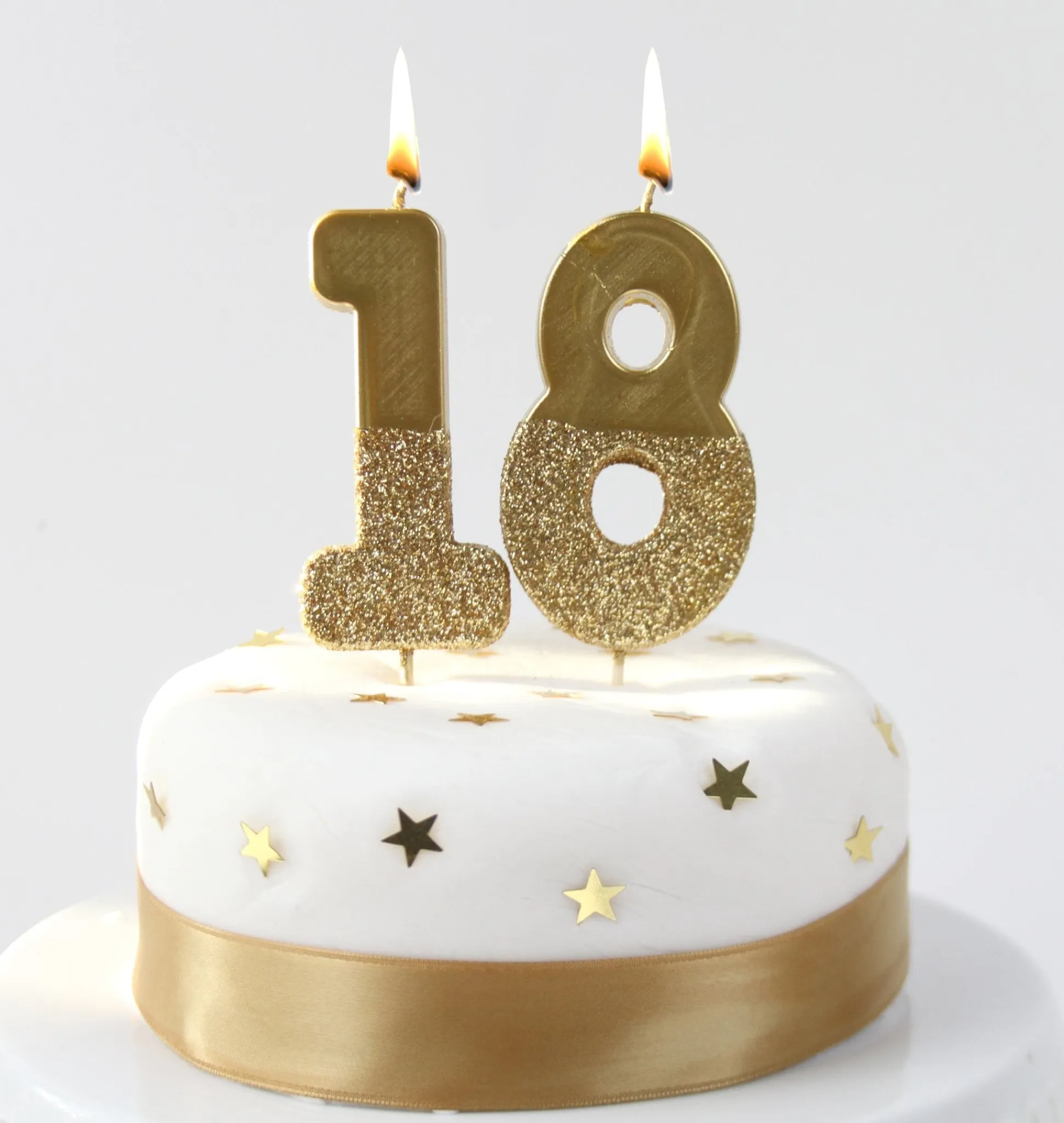 Gold Glitter Dipped Number Birthday Candle