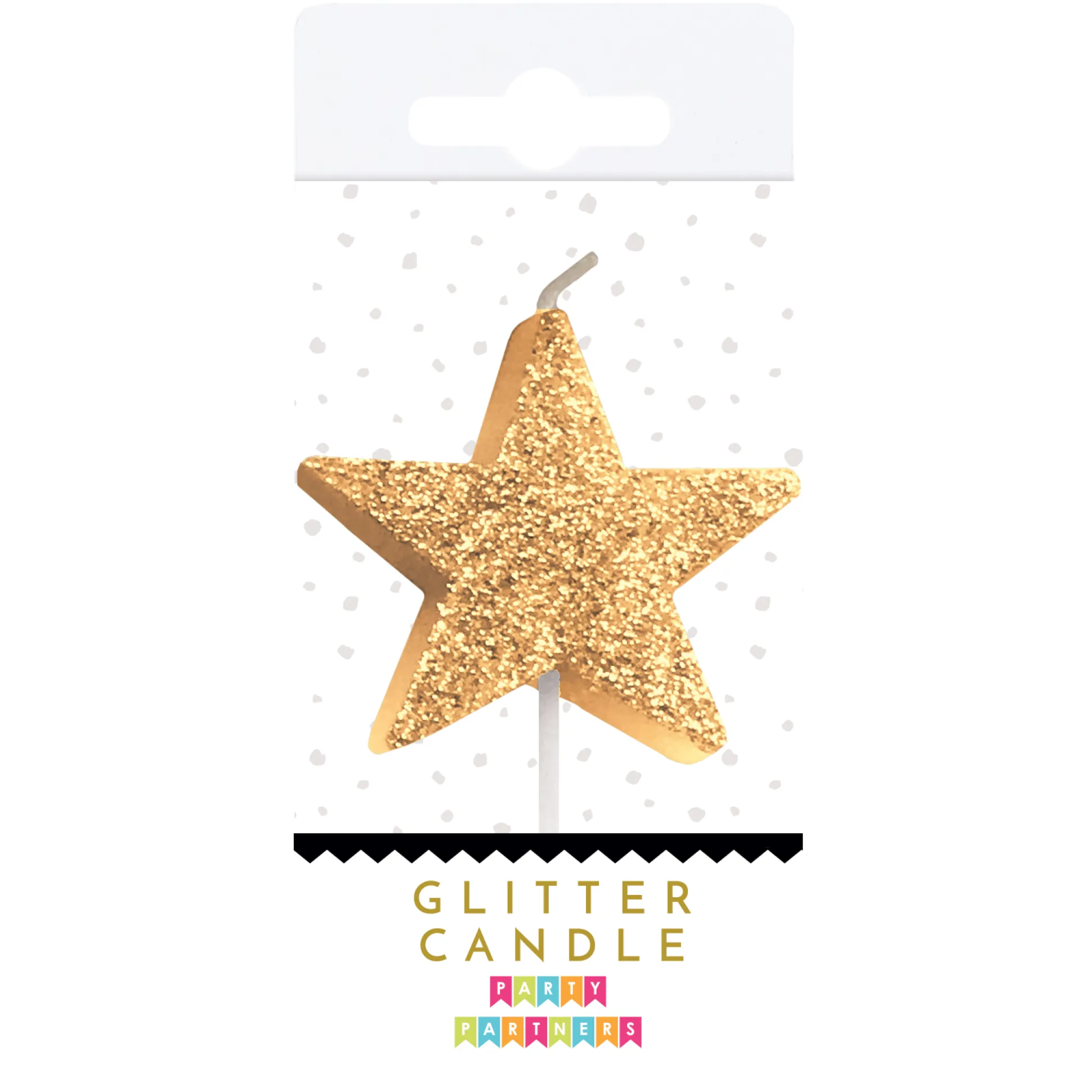 Gold Glitter Star Candle