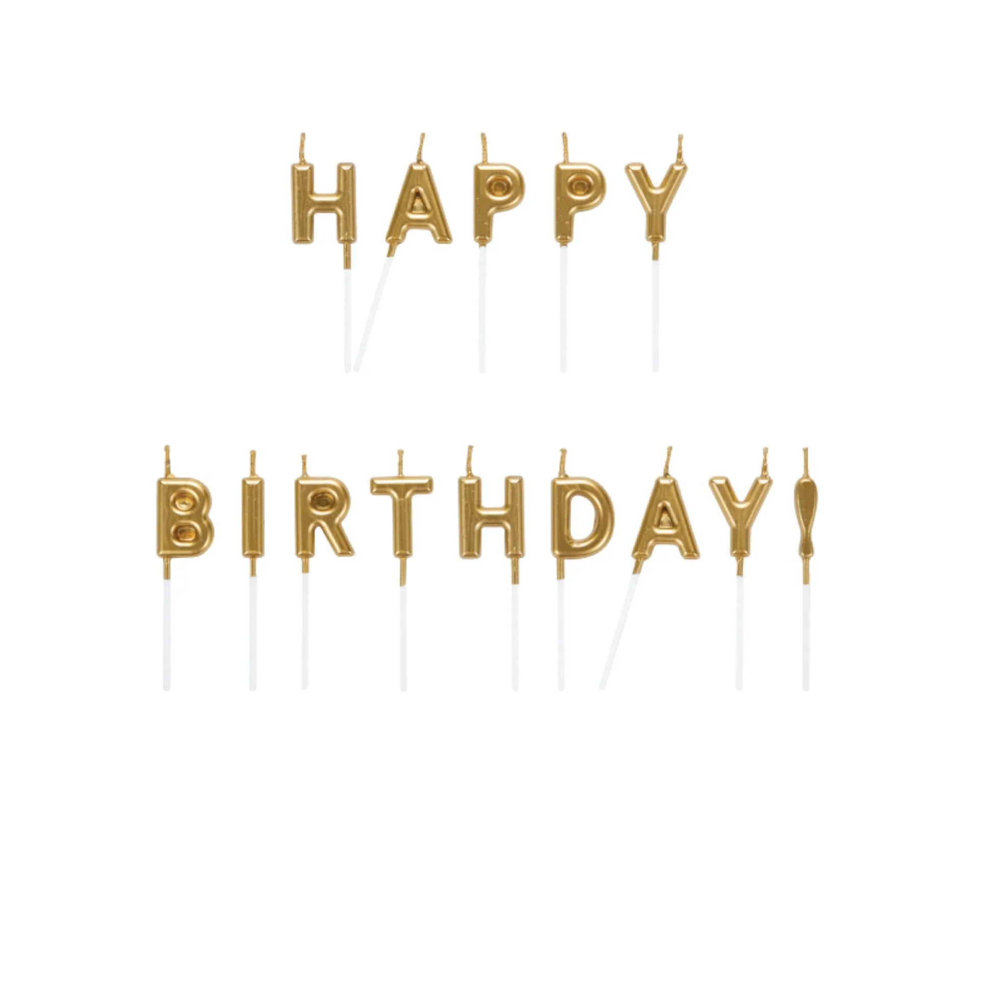 Gold Happy Birthday Candle Set 14ct
