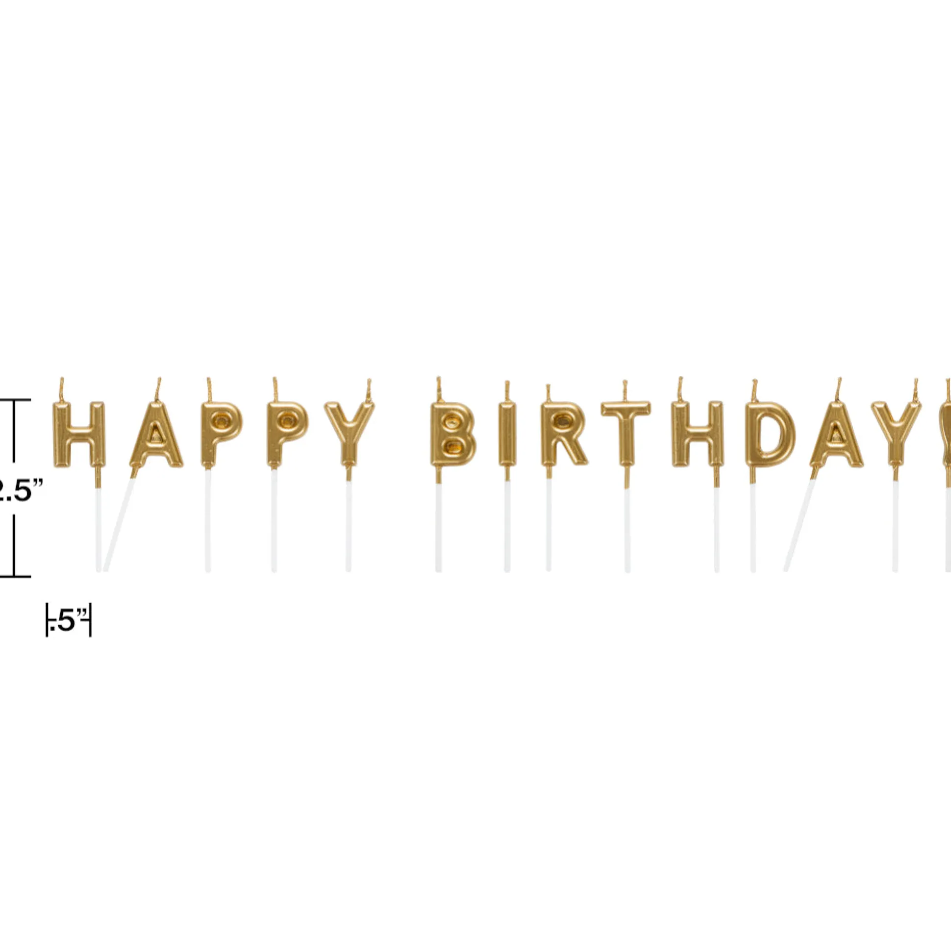 Gold Happy Birthday Candle Set 14ct