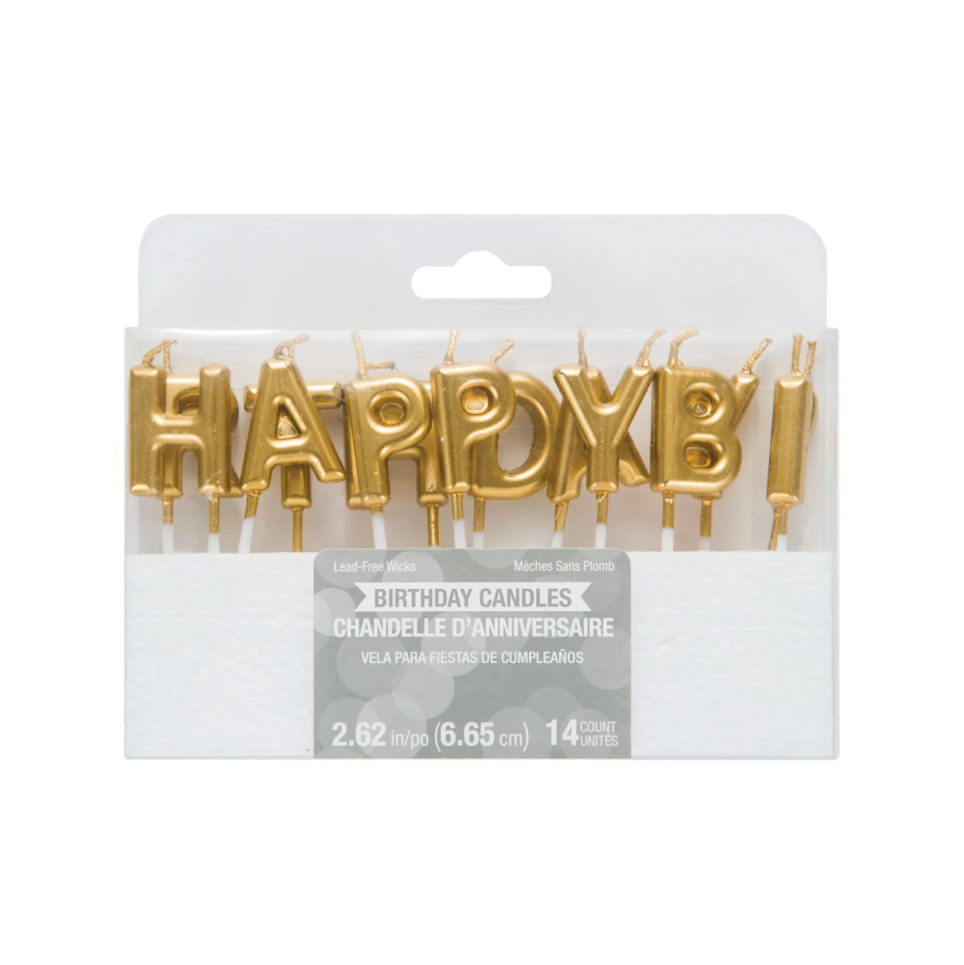 Gold Happy Birthday Candle Set 14ct
