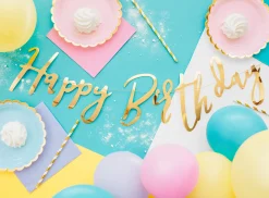Gold Happy Birthday Letter Banner 2ft