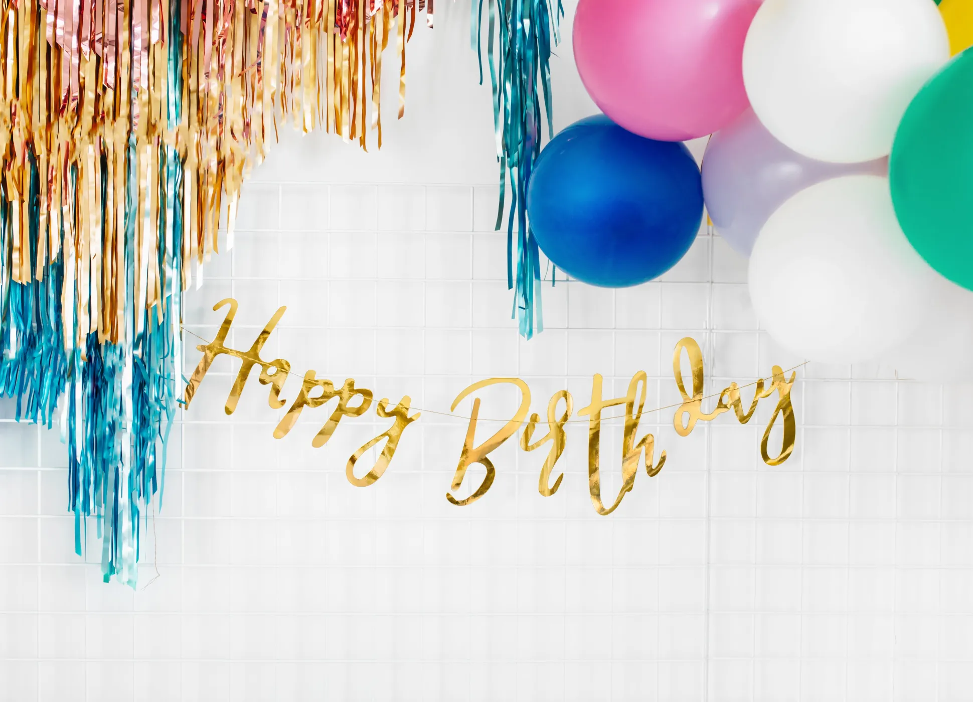 Gold Happy Birthday Letter Banner 2ft