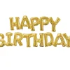Gold Happy Birthday Phrase Balloons