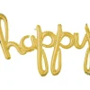 Gold Happy Cursive Letter Balloon 39in