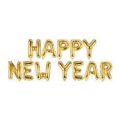 Gold Happy New Year Balloon Banner 14in