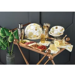 Gold Honeycomb Bee Dessert Napkins 16ct