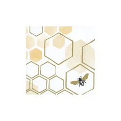 Gold Honeycomb Bee Dessert Napkins 16ct
