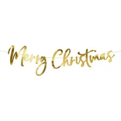 Gold Merry Christmas Cursive Letter Banner