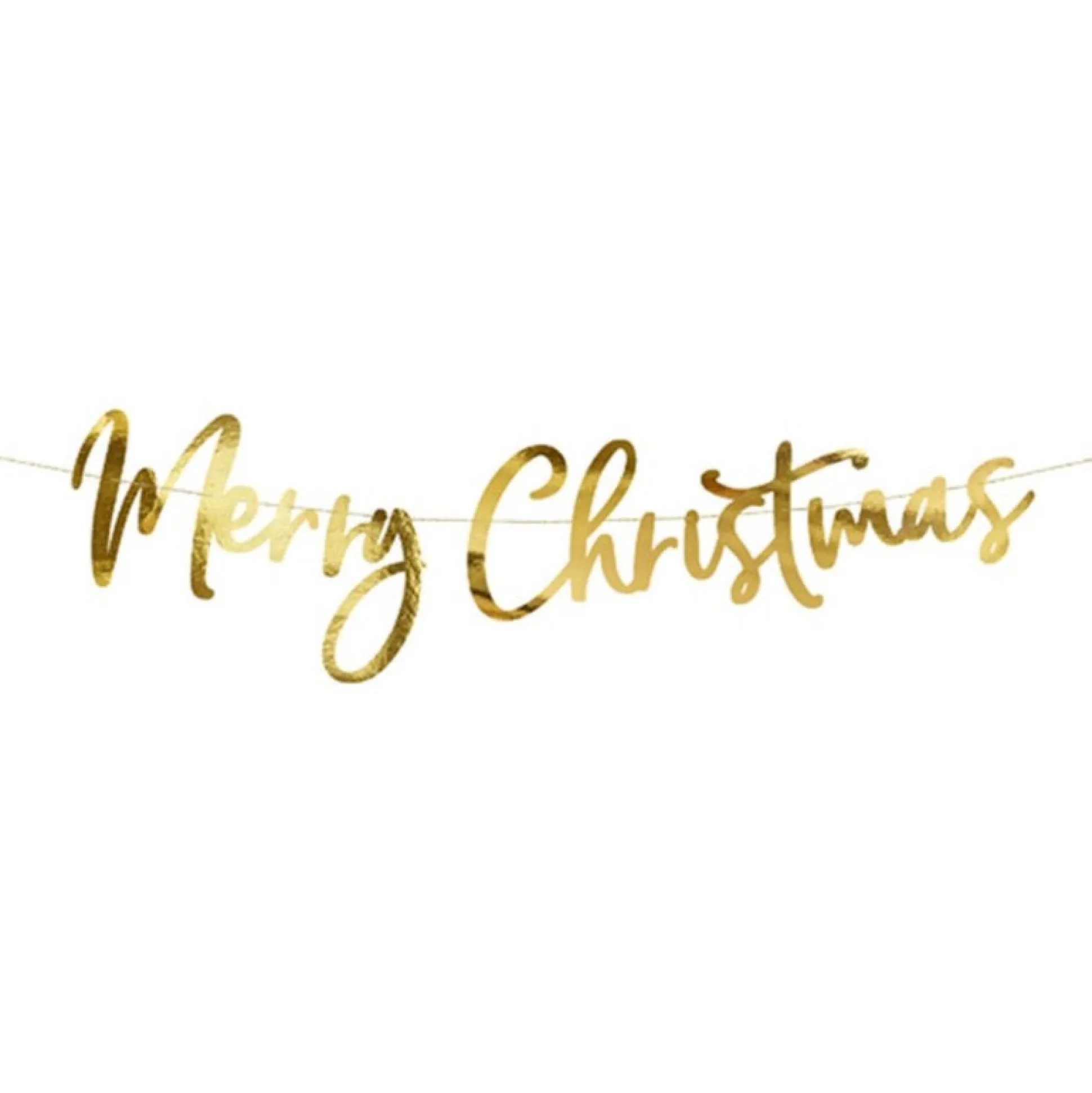 Gold Merry Christmas Cursive Letter Banner