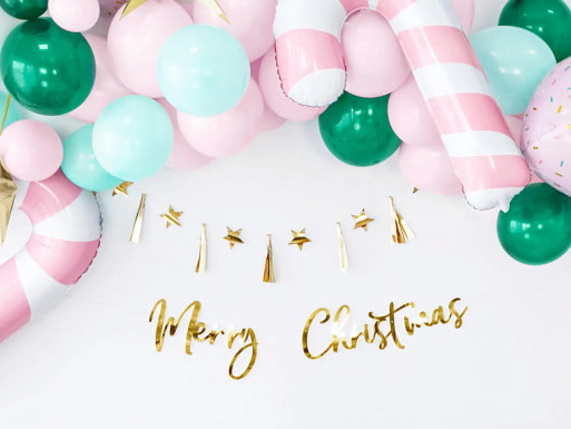 Gold Merry Christmas Cursive Letter Banner