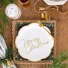 Gold Merry Christmas Script Lunch Plates 8ct