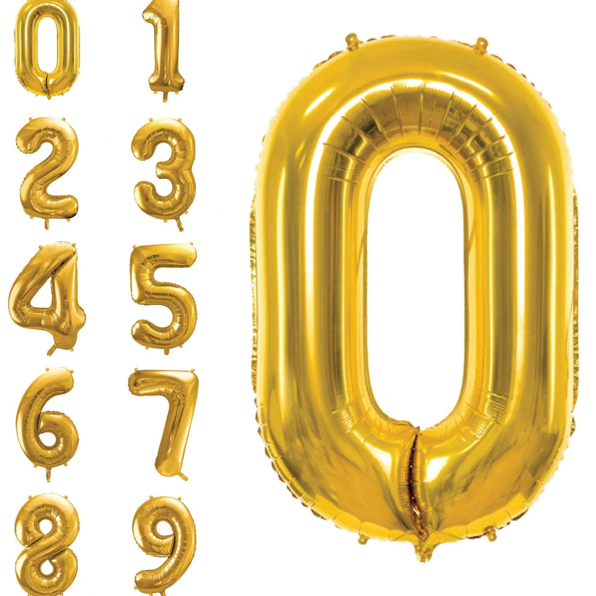 34" Gold Number Balloon 0-9