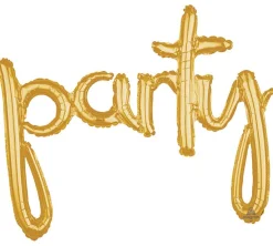 Gold Party Cursive Letter Balloon 39in