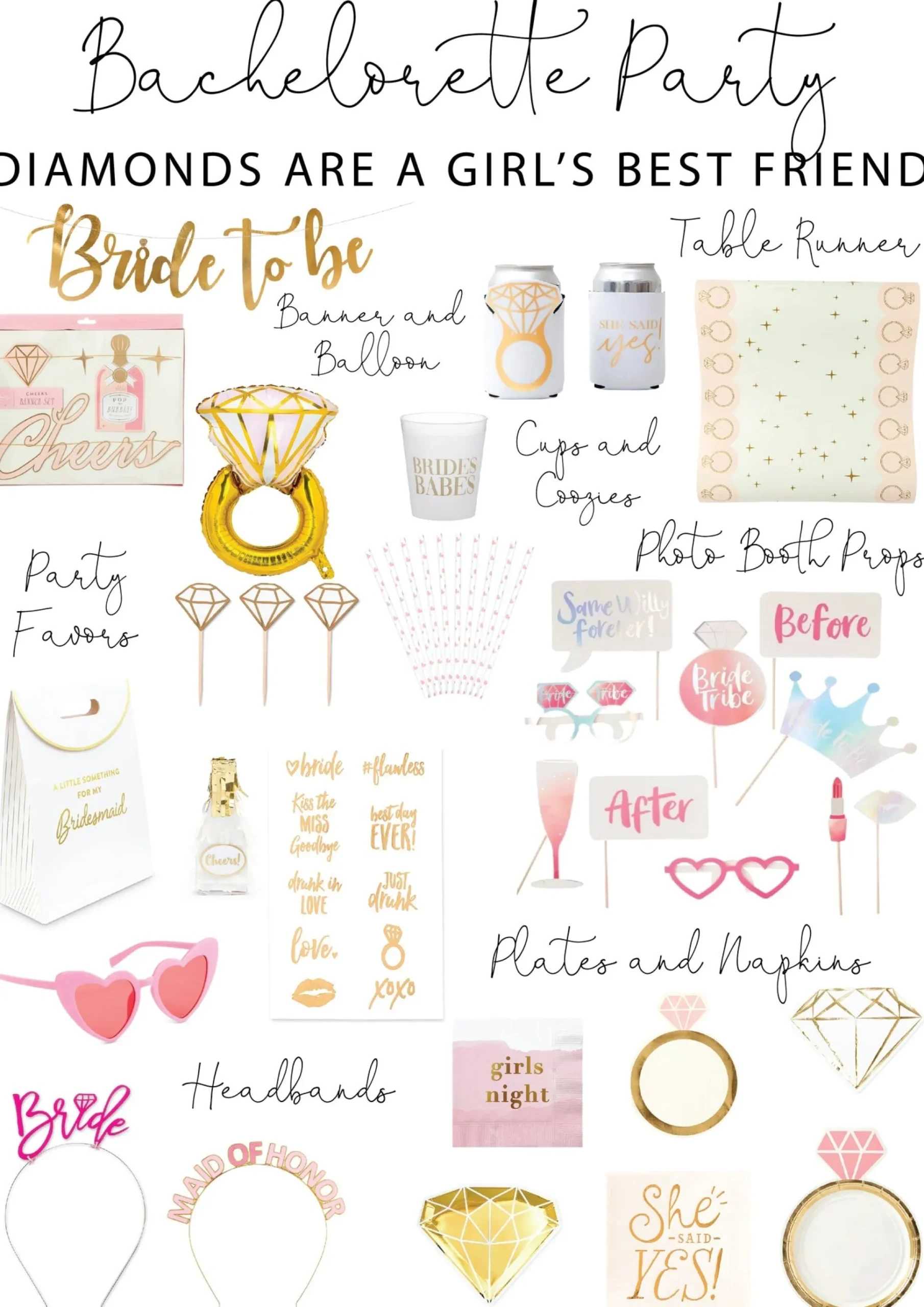 Gold & Pink Diamond Ring Paper Table Runner 10ft
